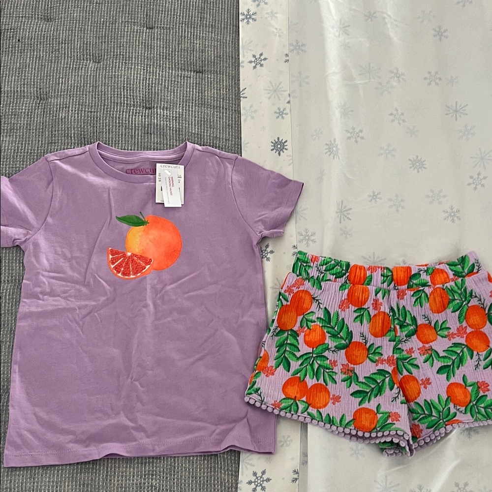 J. Crew Factory Purple and Orange Kids Pajama Set